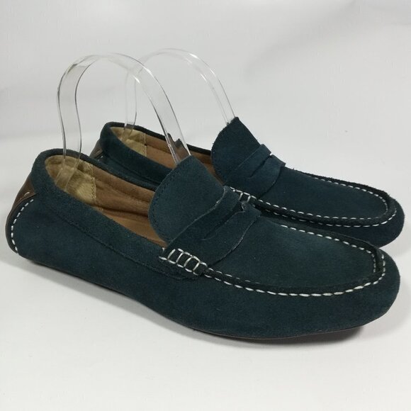 Alfani Blue Leather Driving Moccasins Size 7 - Picture 1 of 16